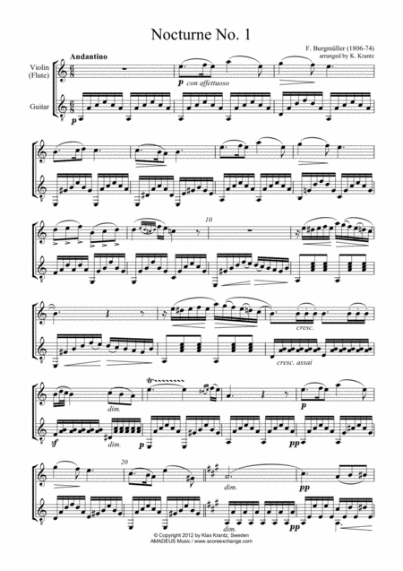 Nocturnes 1 3 For Violin Flute And Guitar Page 2