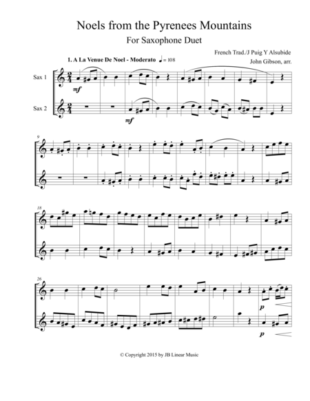 Noels From The Pyrenees Mountains Sax Duet Page 2