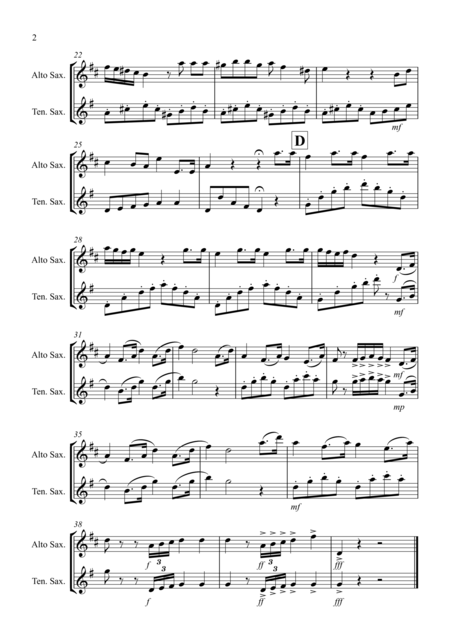 Non Pi Andrai For Alto And Tenor Saxophone Duet Page 2