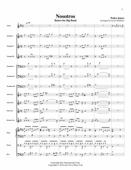 Nosotros Bolero For Big Band And Vocals Page 2