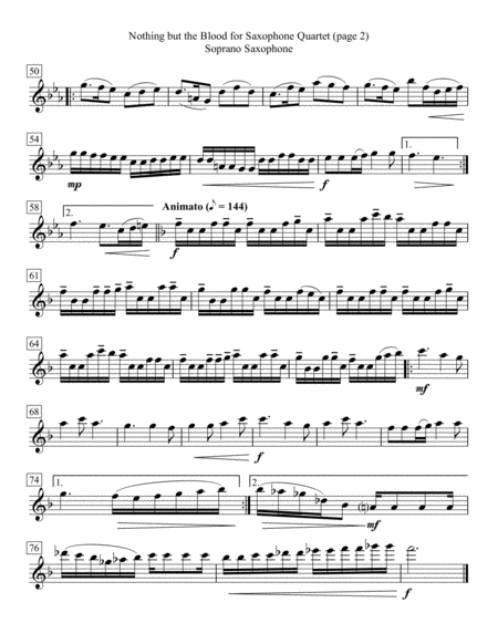 Nothing But The Blood For Saxophone Quartet Page 2