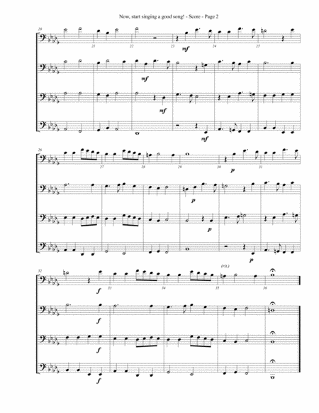 Now Start Singing A New Song For Trombone Or Low Brass Quartet Page 2