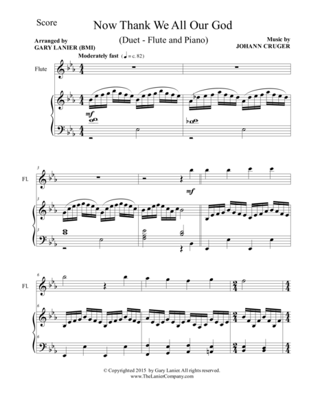 Now Thank We All Our God Duet Flute And Piano Score And Parts Page 2