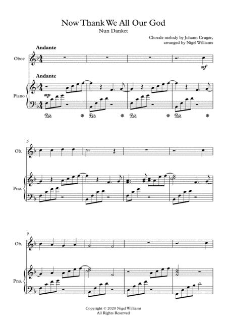 Now Thank We All Our God For Oboe And Piano Page 2