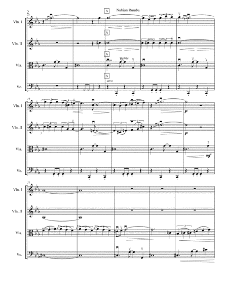 Nubian Rumba For String Quartet Page 2