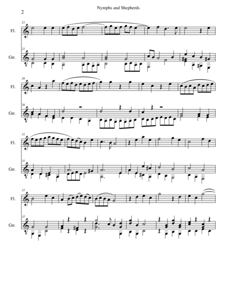 Nymphs And Shepherds For Flute And Guitar Page 2
