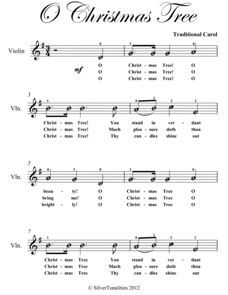O Christmas Tree Easy Violin Sheet Music Page 2