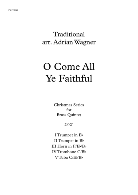 O Come All Ye Faithful Brass Quintet Arr Adrian Wagner Page 2