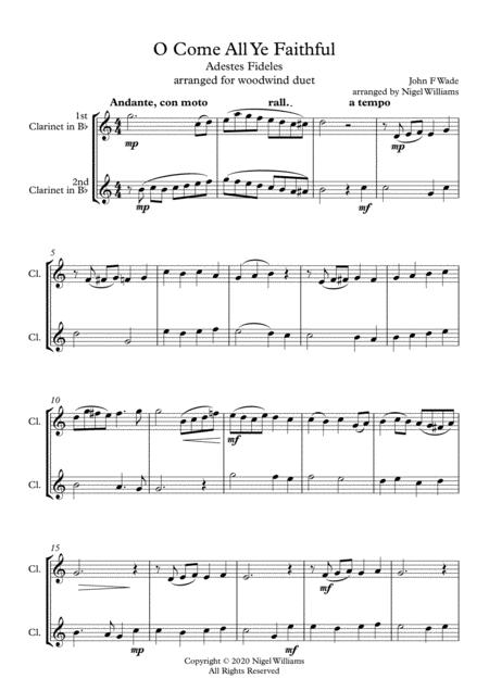 O Come All Ye Faithful For Clarinet Duet Page 2