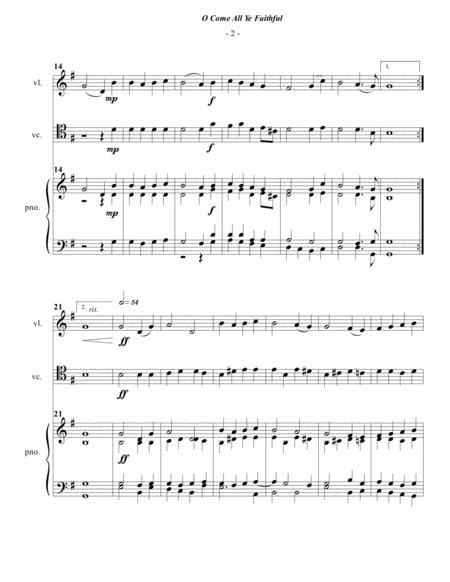 O Come All Ye Faithful For Piano Trio Page 2