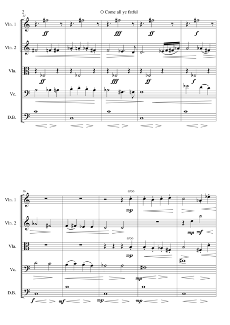 O Come All Ye Fatful For String Orchestra Page 2