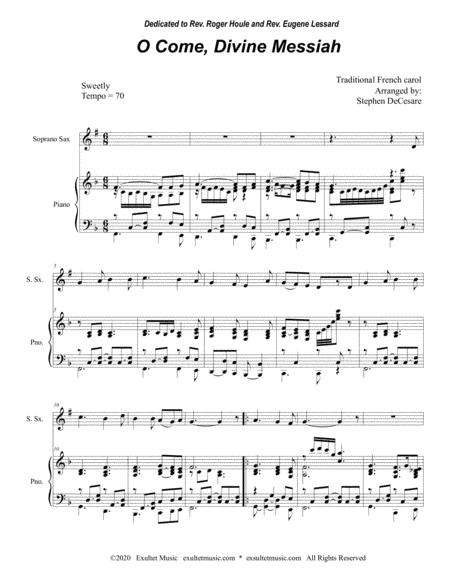 O Come Divine Messiah For Soprano Saxophone And Piano Page 2
