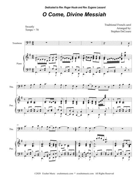 O Come Divine Messiah For Trombone Solo And Piano Page 2