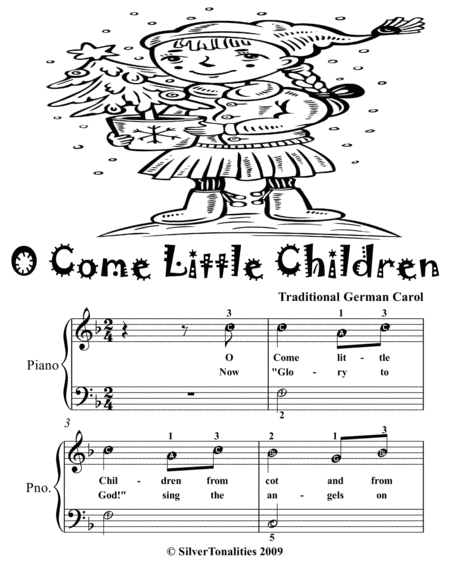 O Come Little Children Easy Piano Sheet Music Tadpole Edition Page 2