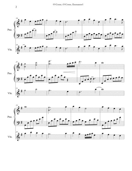 O Come O Come Emmanuel Piano Violin Page 2