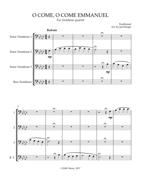 O Come O Come Emmanuel Trombone Quartet Page 2