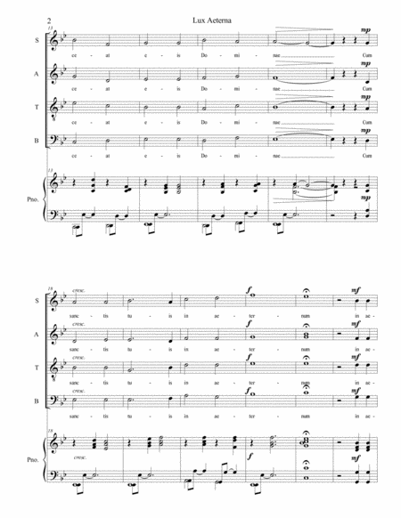 O Come O Come Emmanuel With Let All Mortal Flesh Keep Silence For Saxophone Quartet Piano Page 2