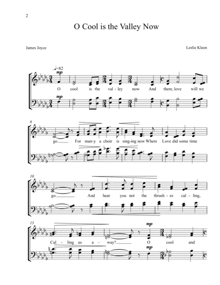 O Cool Is The Valley Now For Satb A Cappella Page 2