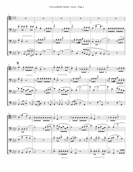 O Du Eselhafter Martin For Trombone Or Low Brass Quartet Page 2