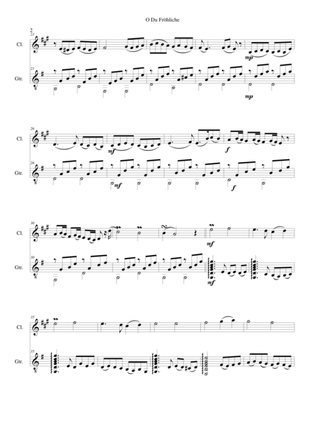 O Du Frhliche O Sanctissima With Variations For Clarinet And Guitar Page 2