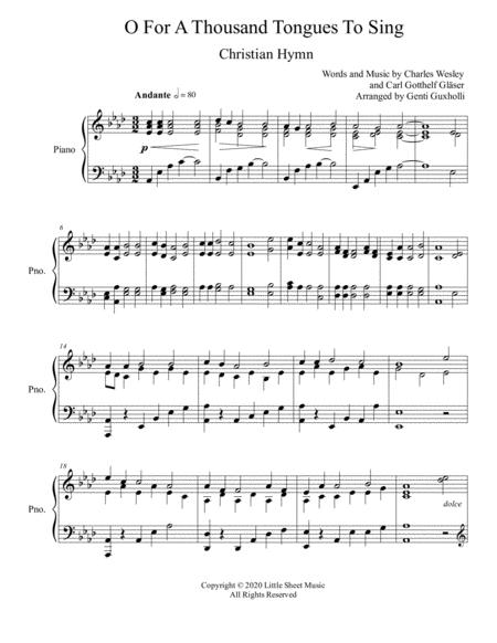 O For A Thousand Tongues To Sing Sacred Piano Solo Page 2