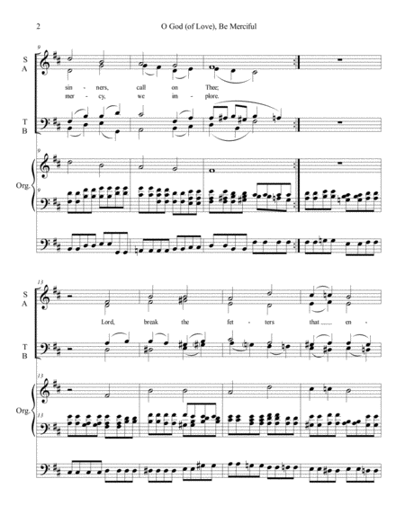 O God Of Love Be Merciful Satb Organ Page 2