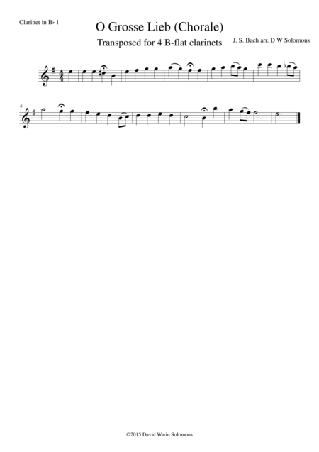 O Grosse Lieb For 4 B Flat Clarinets Page 2