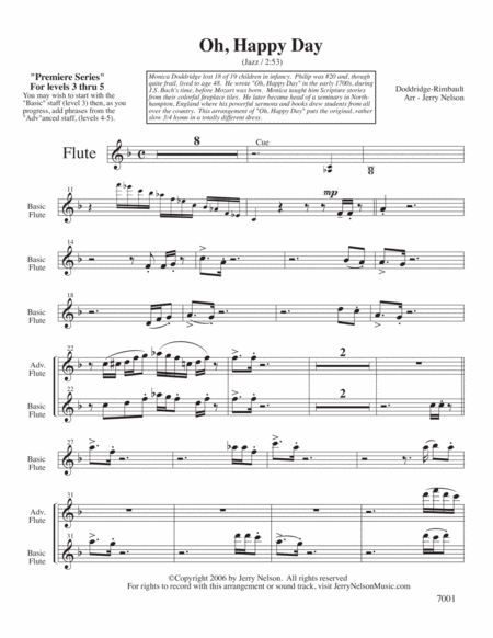 O Happy Day Arrangements Level 3 6 For Flute Written Acc Hymns Page 2