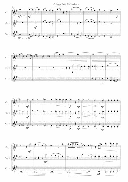 O Happy Fair The Loadstars For Clarinet Trio Page 2