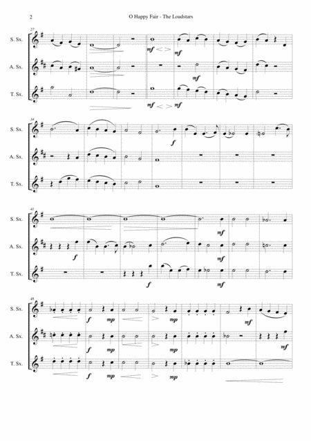 O Happy Fair The Loadstars For Saxophone Trio Page 2