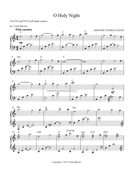 O Holy Night Arranged For Double Strung Harp Page 2