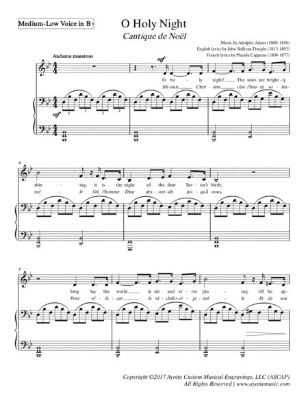 O Holy Night Cantique De Noel For Medium Low Voice In Bb Major Page 2