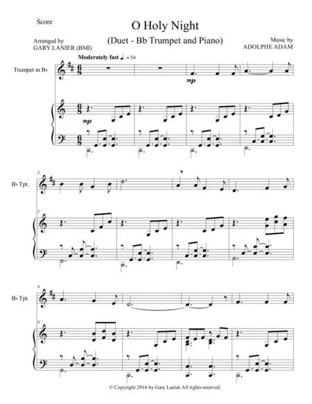 O Holy Night Duet Bb Trumpet Piano With Parts Page 2