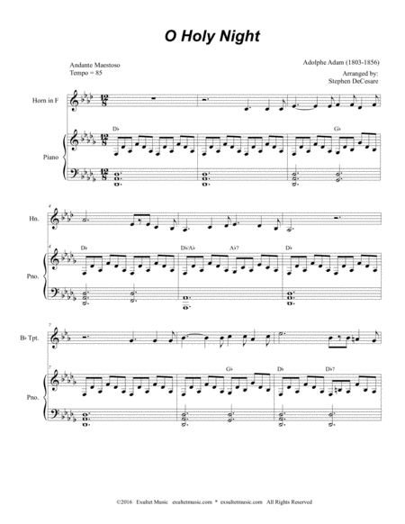 O Holy Night Duet For Bb Trumpet And French Horn Page 2