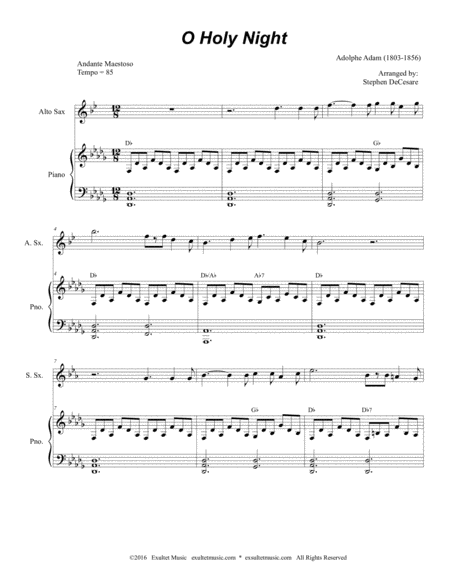 O Holy Night Duet For Soprano And Alto Saxophone Page 2