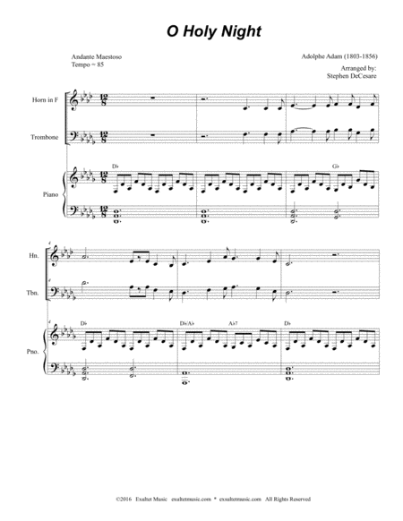 O Holy Night For Brass Quartet Page 2