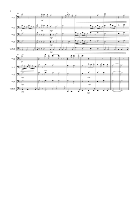 O Holy Night For Cello Quintet Page 2