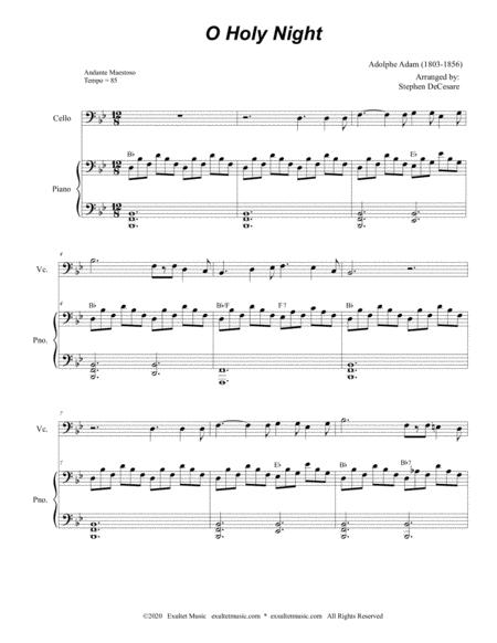 O Holy Night For Cello Solo And Piano Page 2