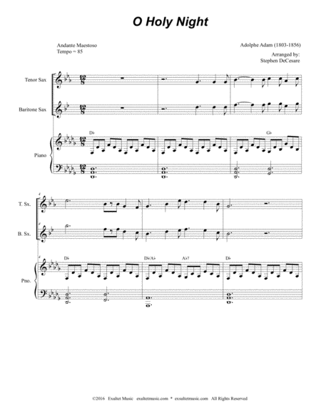 O Holy Night For Saxophone Quartet Page 2