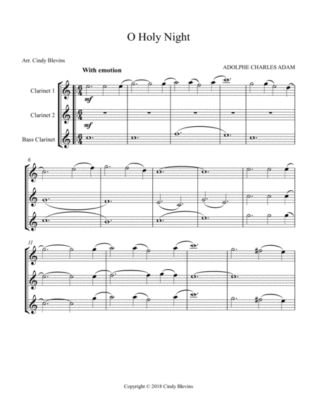 O Holy Night For Two Clarinets And Bass Clarinet Page 2
