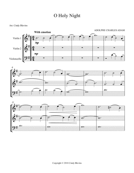 O Holy Night For Two Violins And Cello Page 2