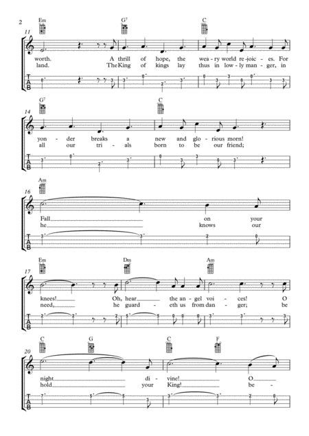 O Holy Night For Ukulele With Tab Page 2