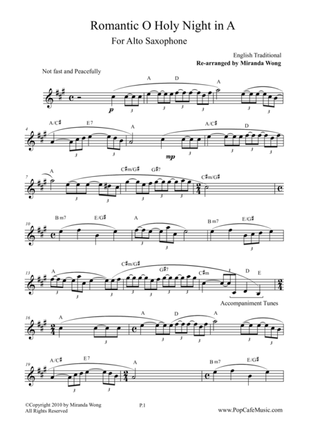 O Holy Night In A Alto Saxophone Solo Page 2