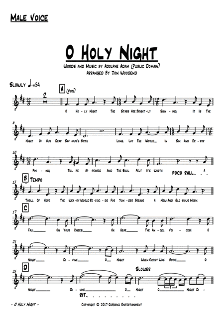 O Holy Night Male Vocal 2 Horns 5 Rhythm Page 2