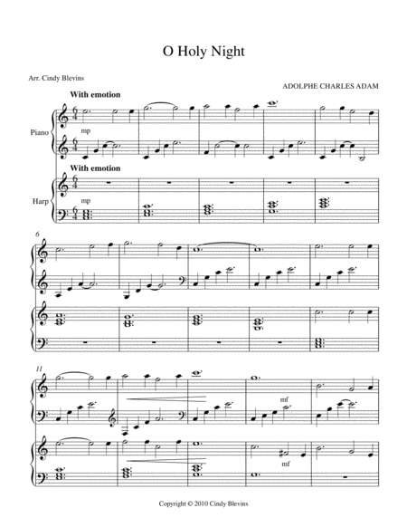 O Holy Night Piano And Harp Duet Page 2