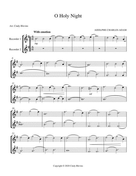 O Holy Night Recorder Duet Page 2