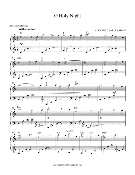 O Holy Night Solo For Lap Harp Page 2