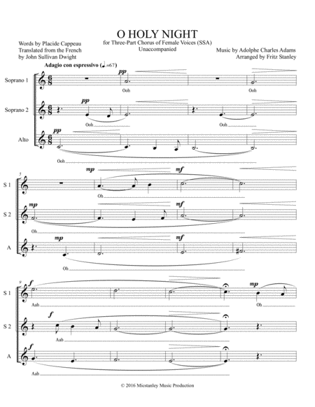 O Holy Night Ssa A Cappella Page 2