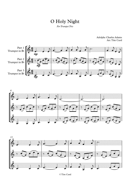 O Holy Night Trumpet Trio Page 2