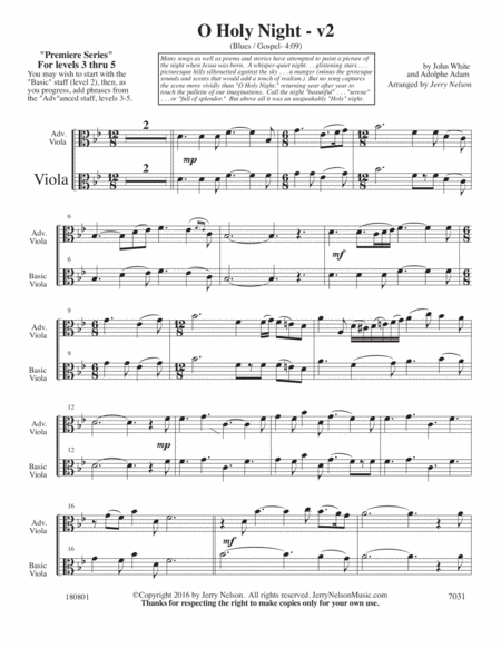 O Holy Night V2 Arrangements Level 3 5 For Viola Written Acc Page 2